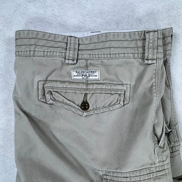 Polo Ralph Lauren Mens Cargo Shorts Size 48 Tan Khaki Cotton Classic Polo Chino - Picture 1 of 12